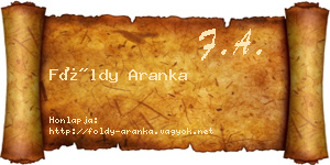 Földy Aranka névjegykártya